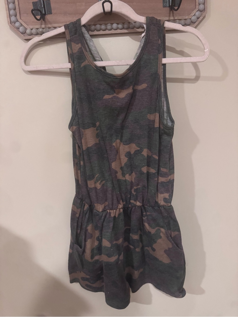 Mi Ami- Camo Knit Tank Romper -XS